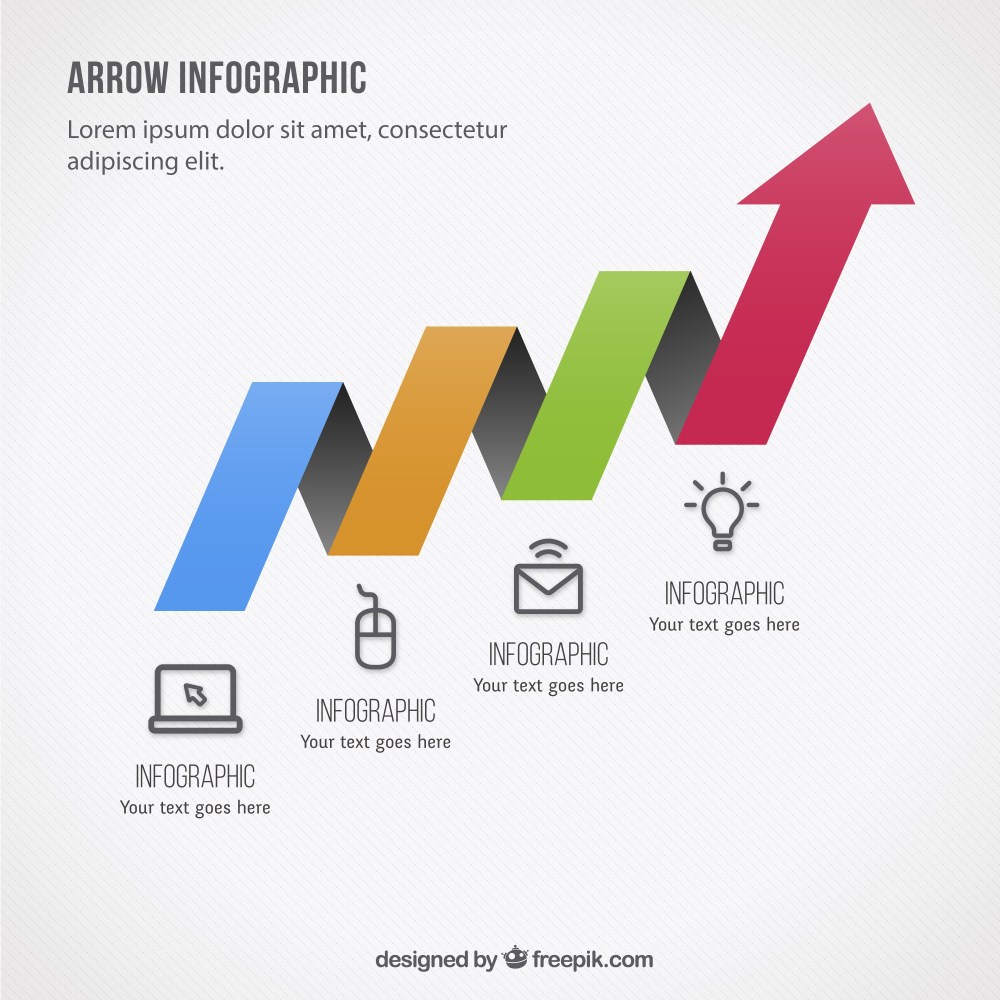Colorful arrow infographic template
