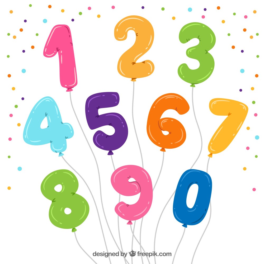 Colorful balloon number collection