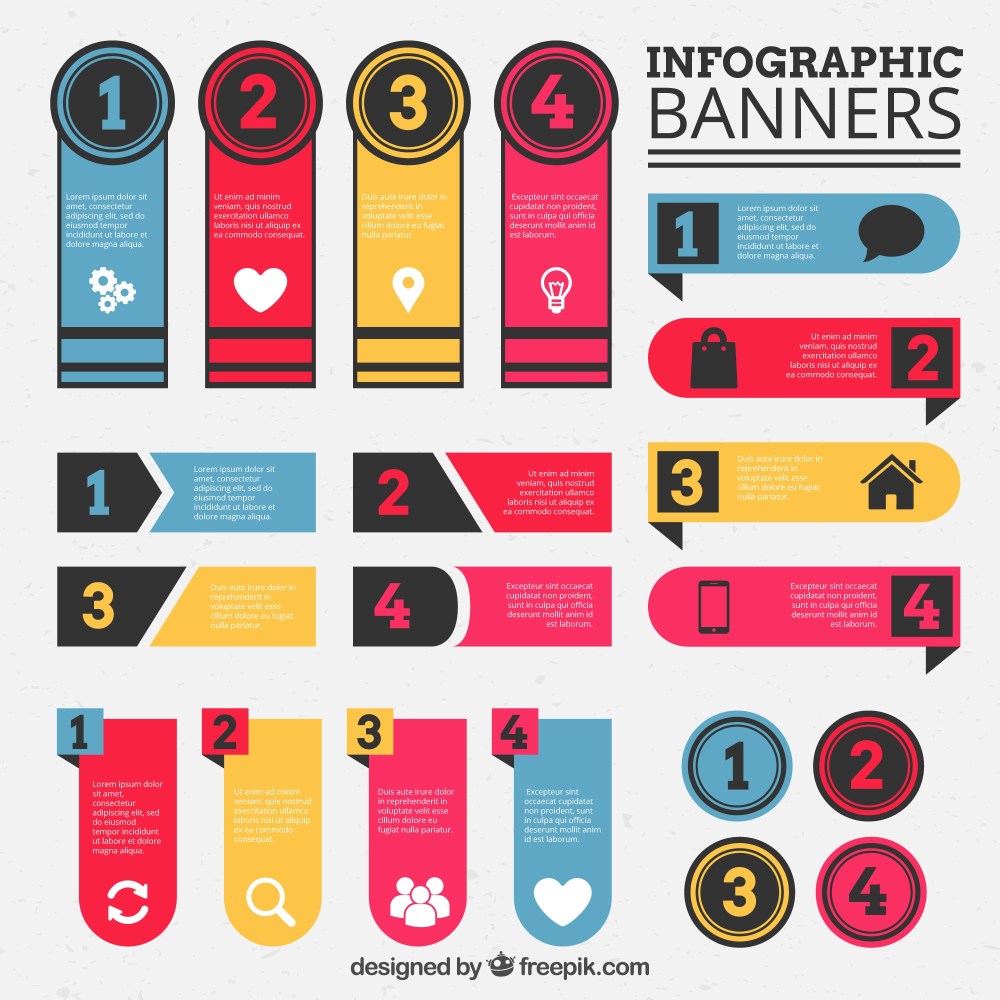 Colorful banners for the infographics  