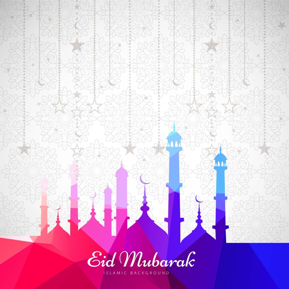Colorful design for eid mubarak