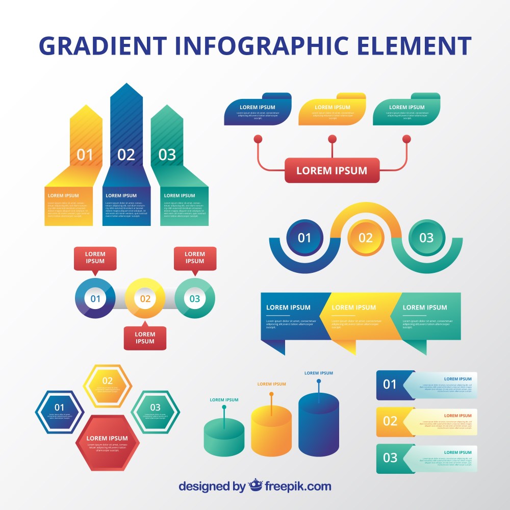 Colorful infographic elements collection 