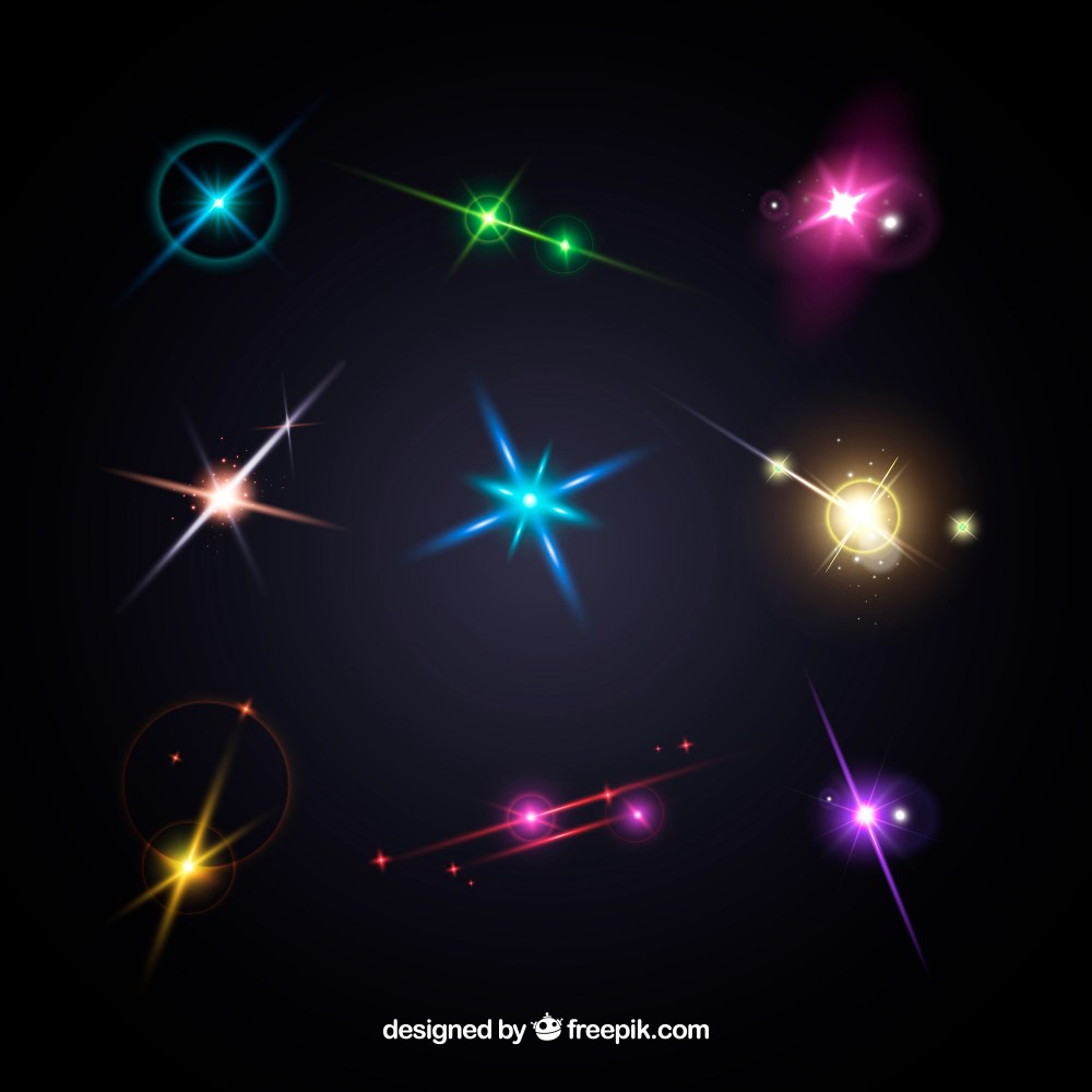 Colorful lens flare collection