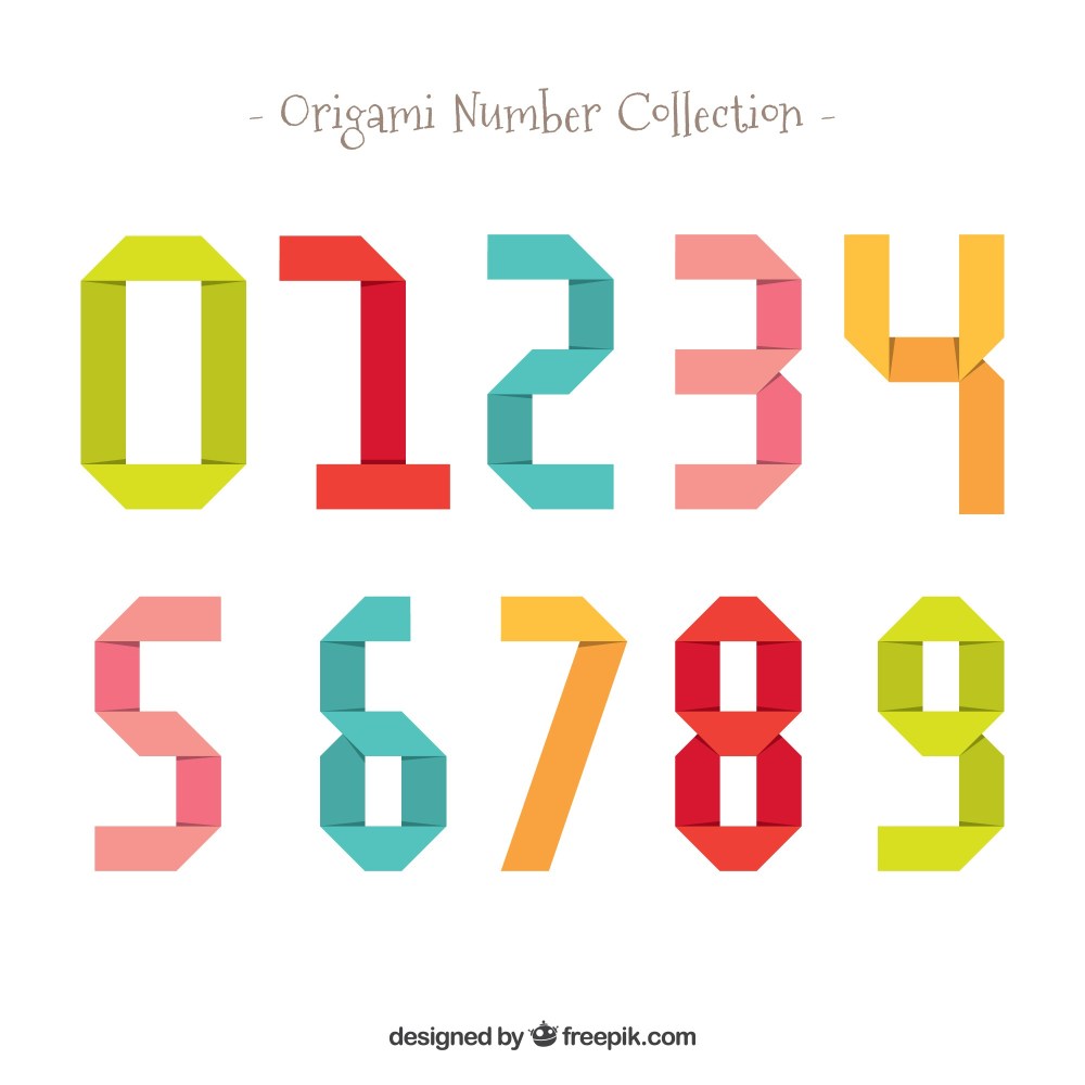 Colorful number collection with flat design