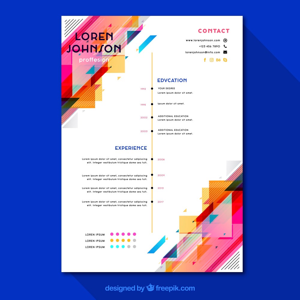 Colorful resume template