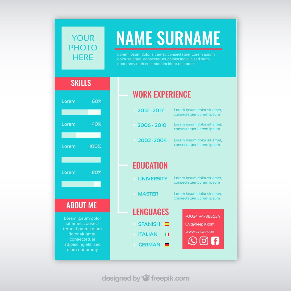 Colorful resume template