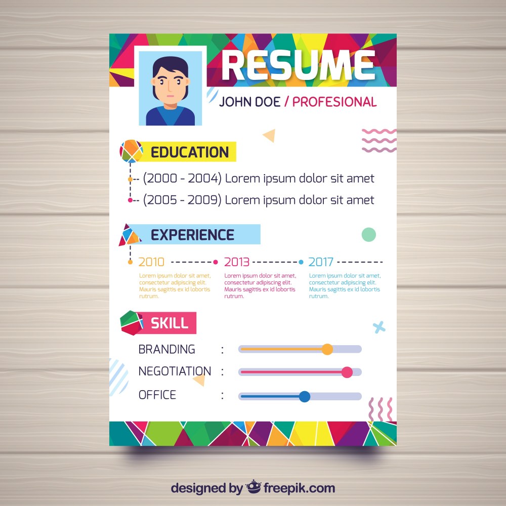 Colorful resume template