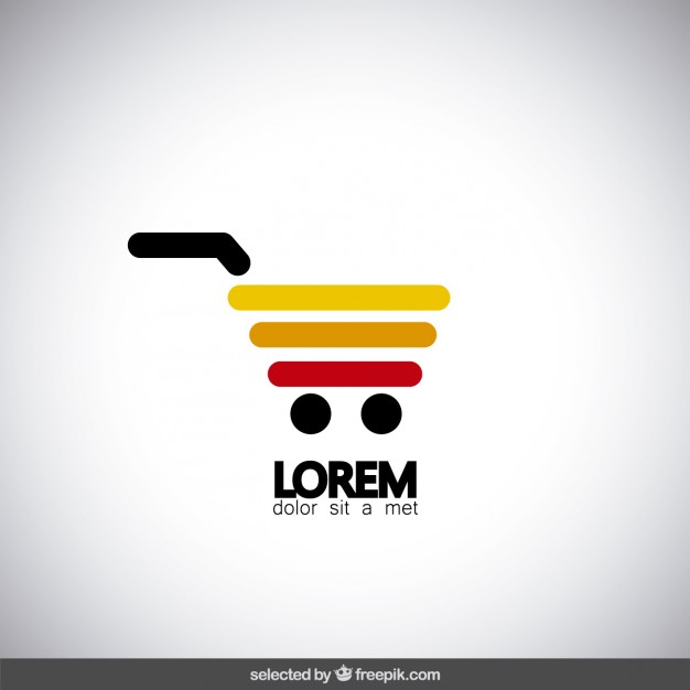 Colorful shopping cart logo