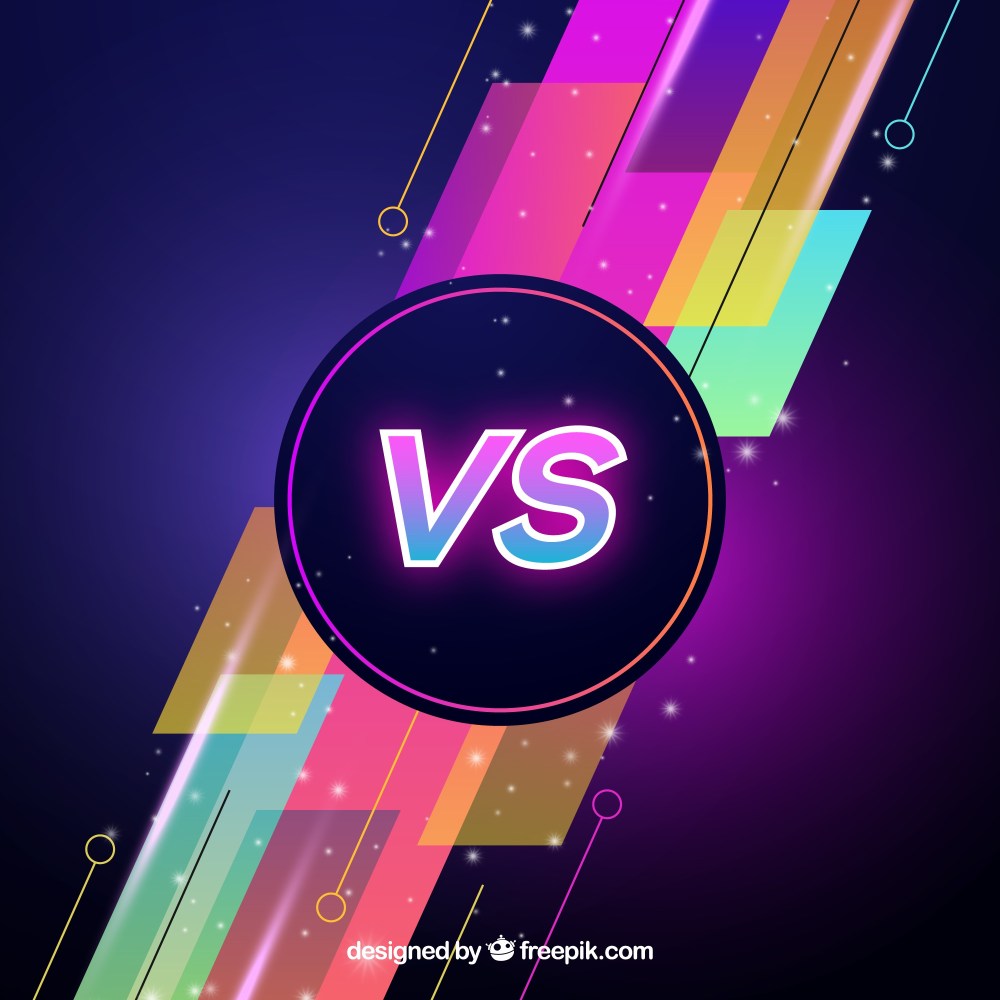 Colorful versus background with neon lights