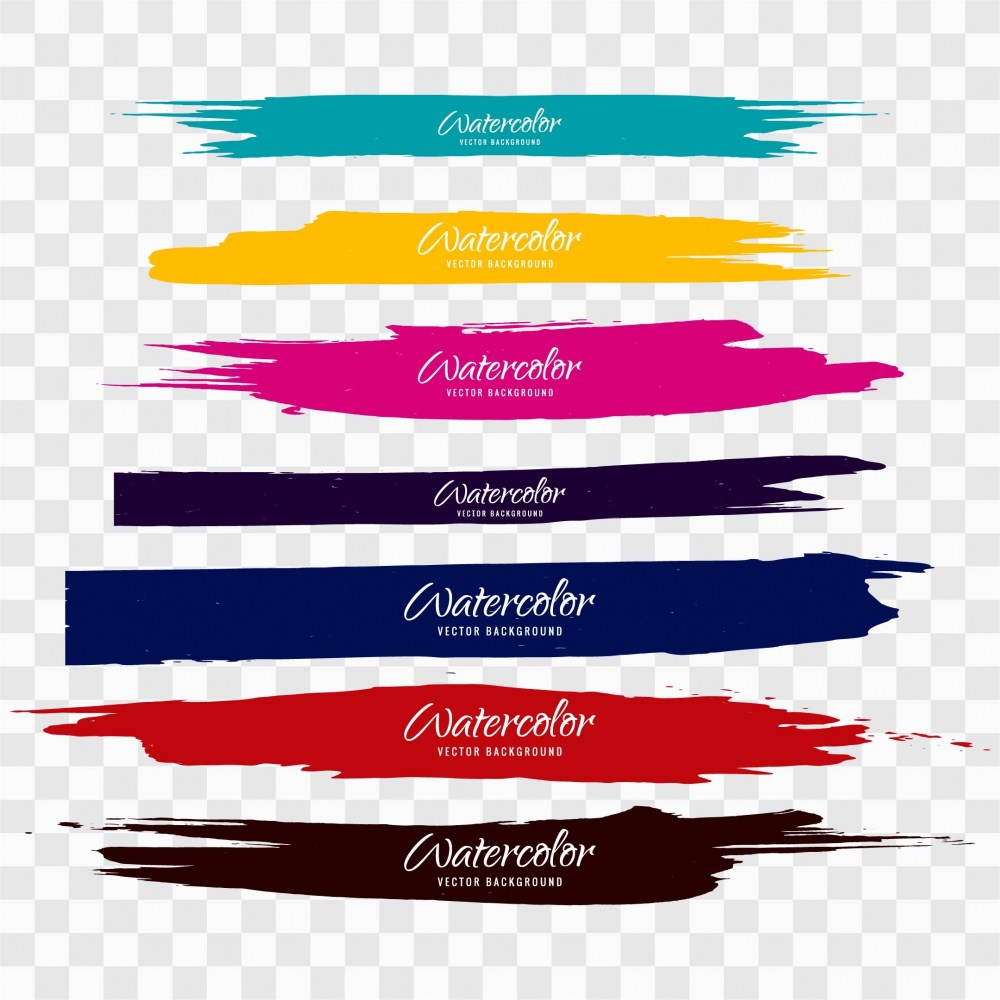 Colorful watercolor brush strokes