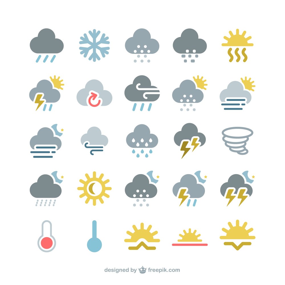 Colorful weather icons pack