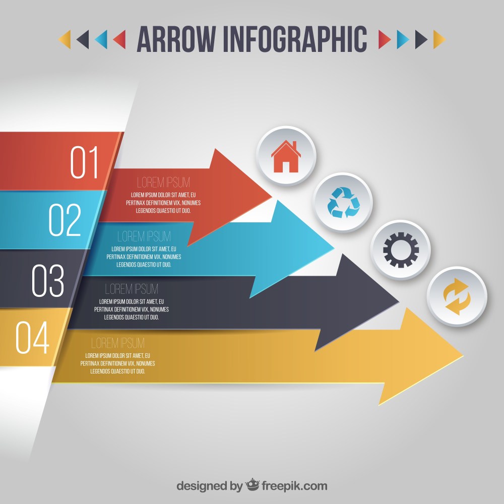Colors arrows infography
