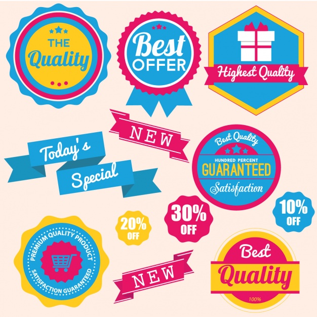 Coloured badges collection