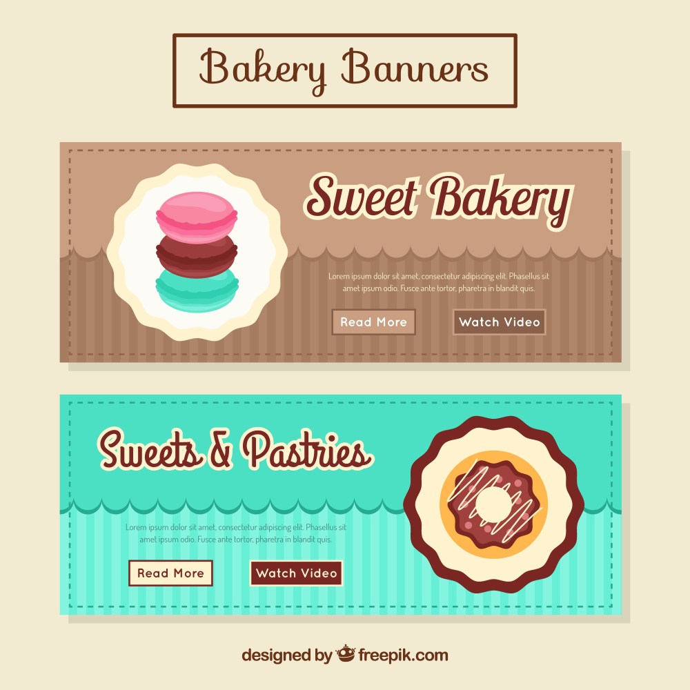 Coloured bakery banners