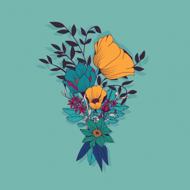 Coloured flowers background design