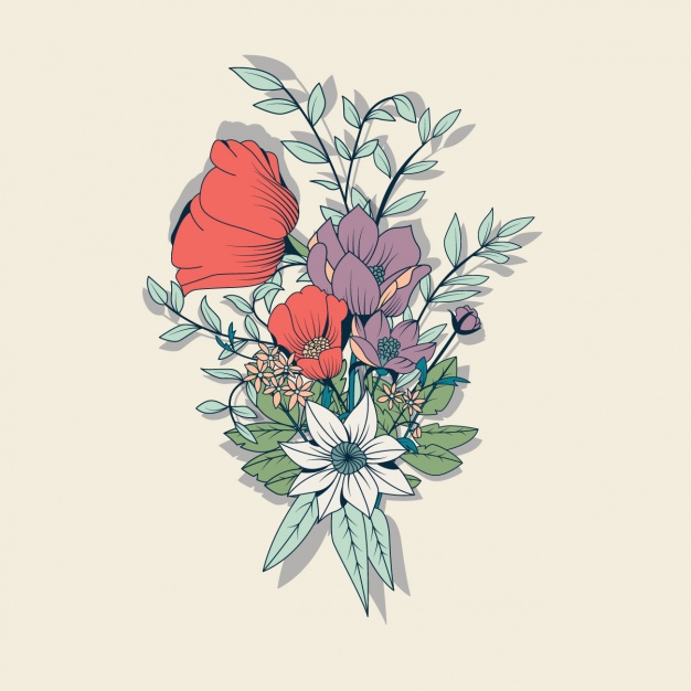 Coloured flowers background design