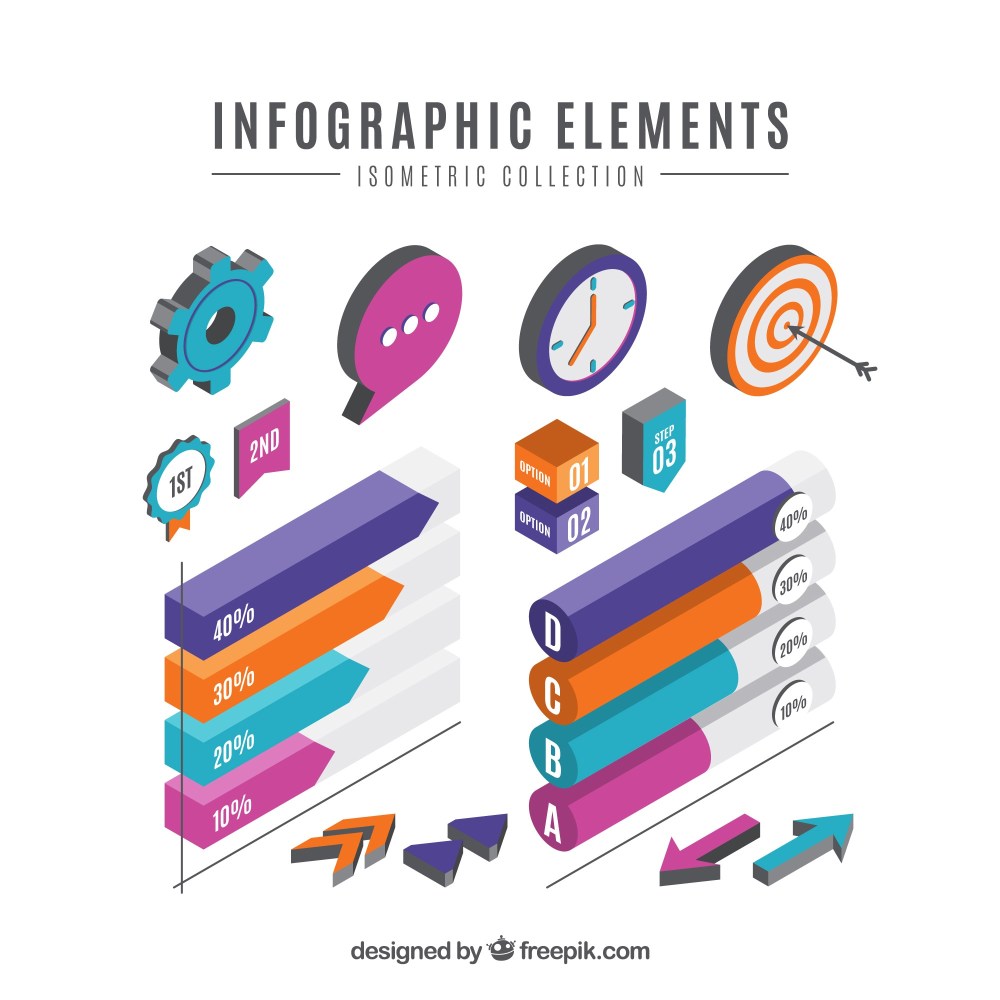 Colourful isometriс infographic elements