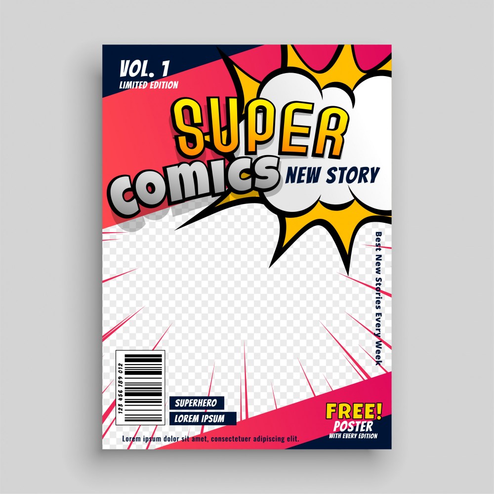 Comic book cover design template