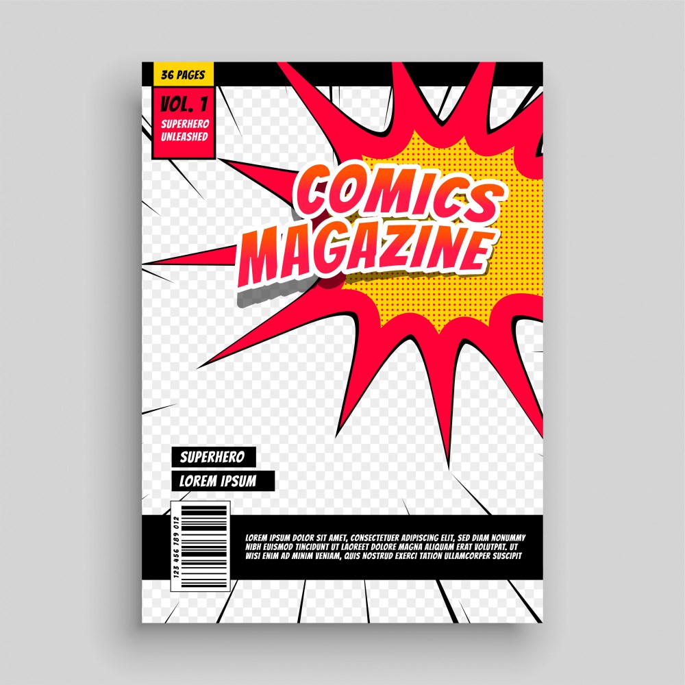 comic magazine book cover template