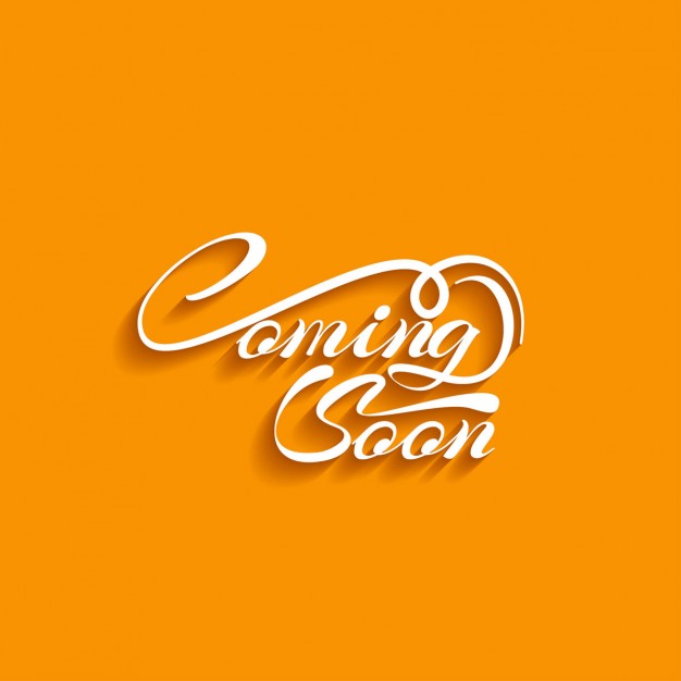 Coming soon text orange background