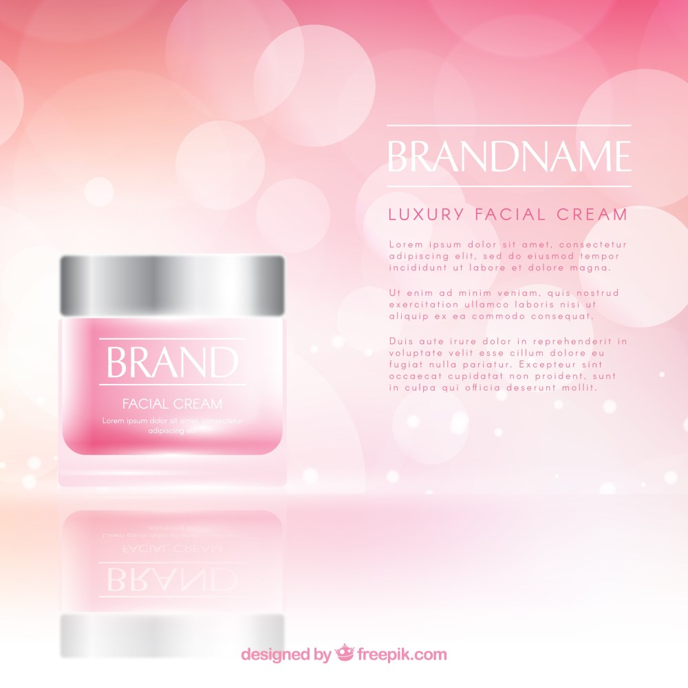 Cosmetics background with realistic style