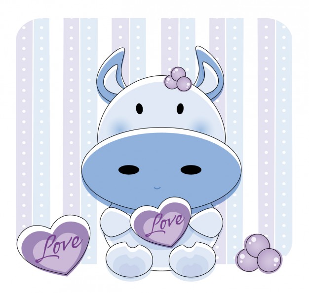 Cow with love heart