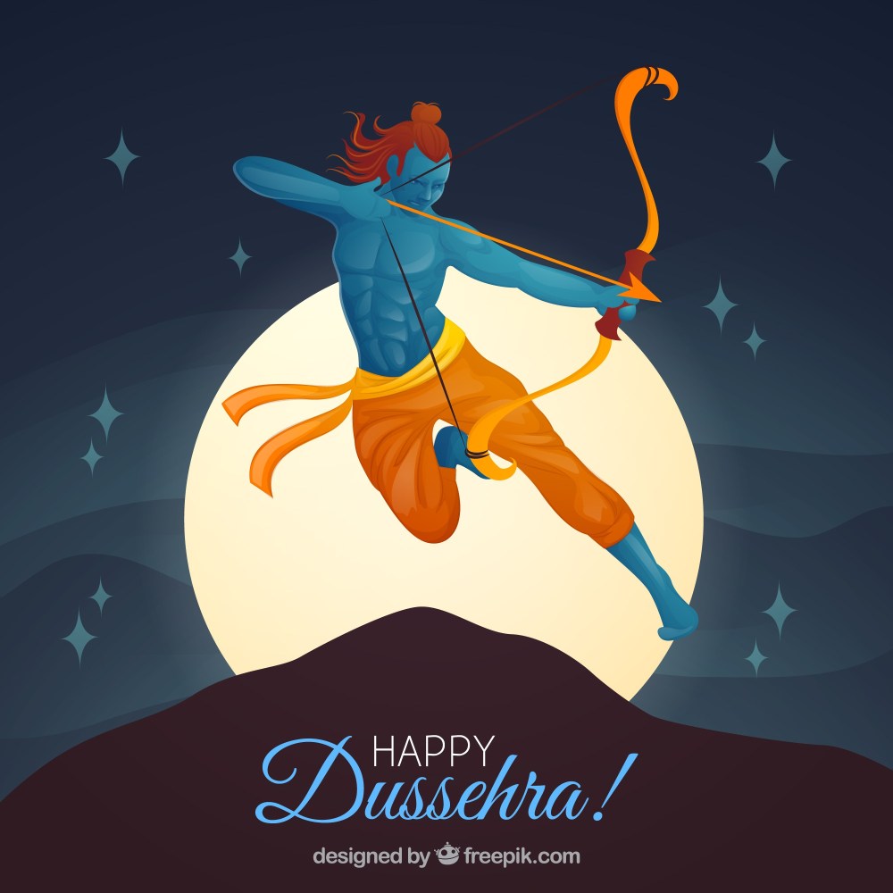 Creative dussehra background with archer