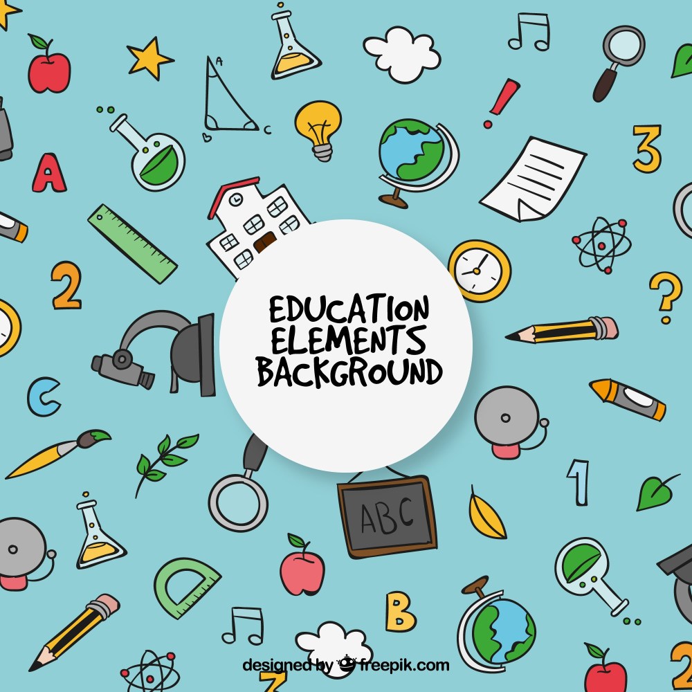 Creative education background with elements