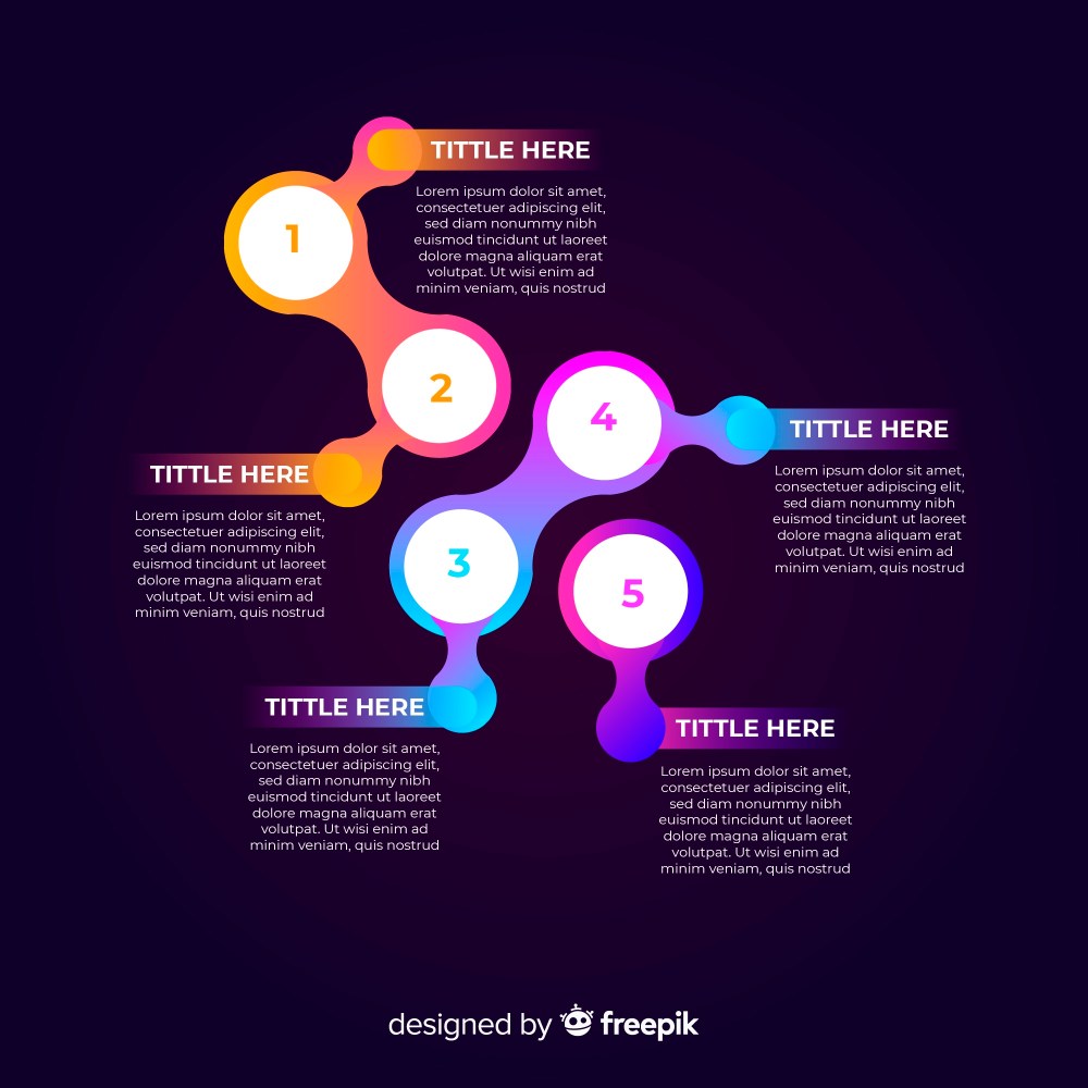 Creative gradient infographic steps concept