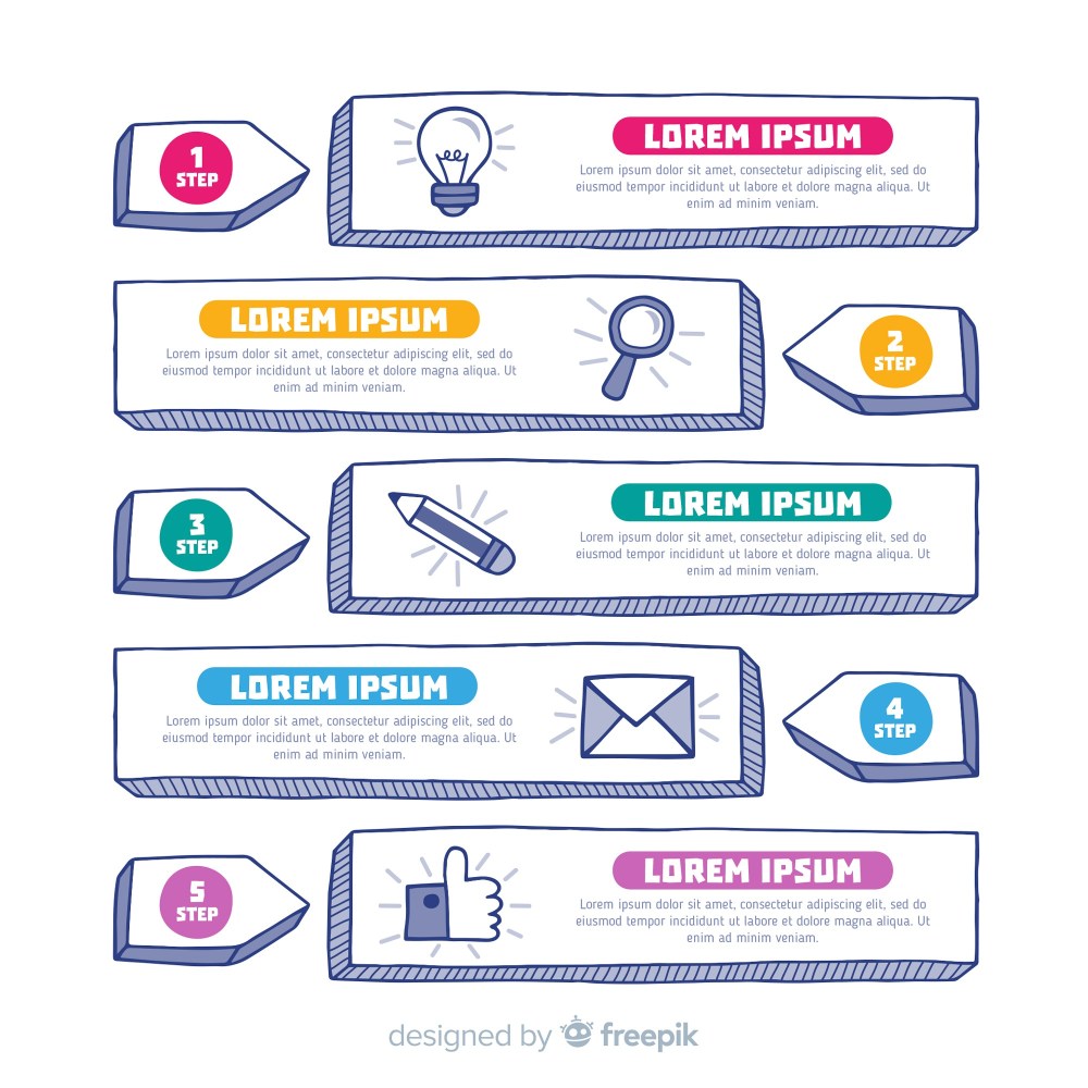 Creative infographic steps design