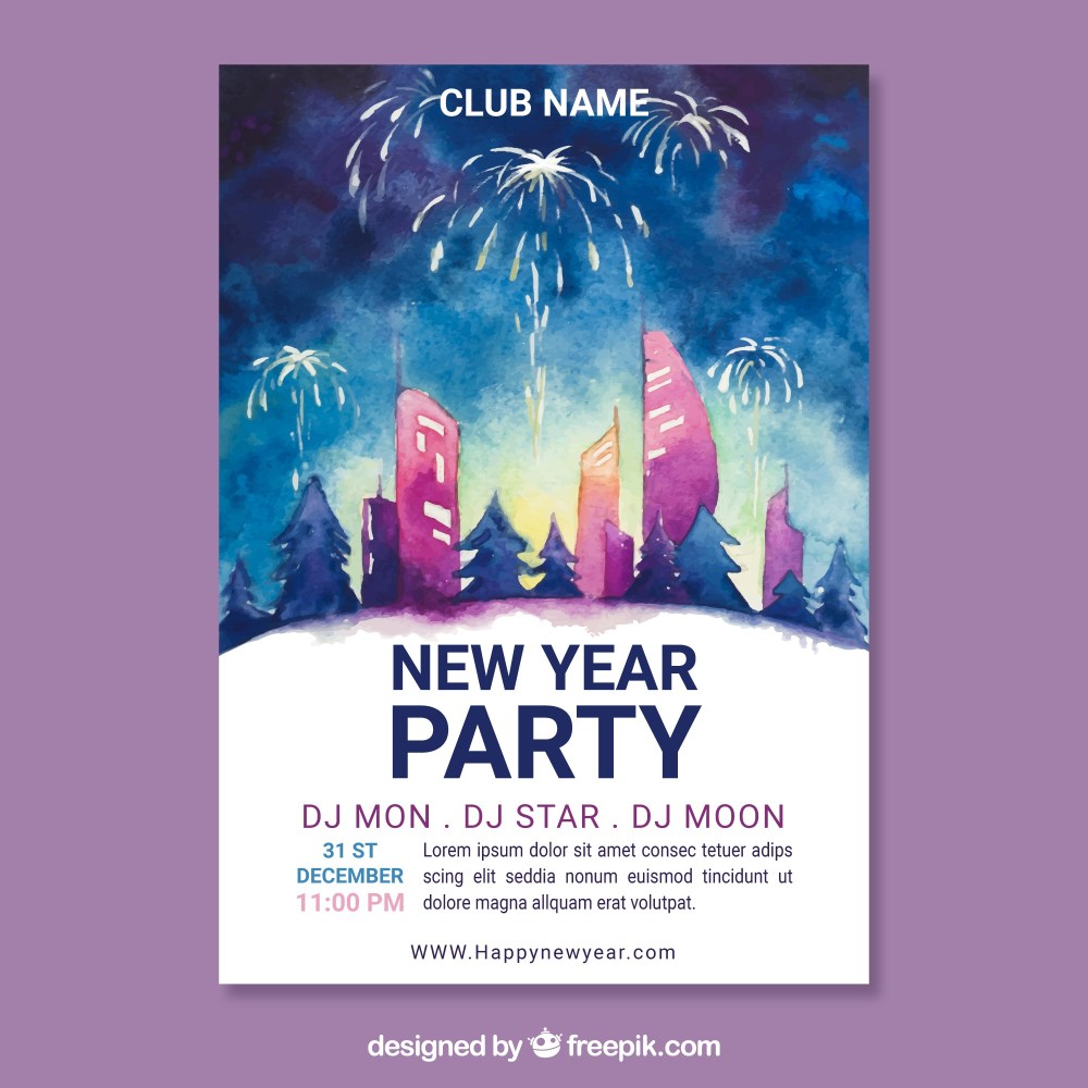 Creative new year party poster template