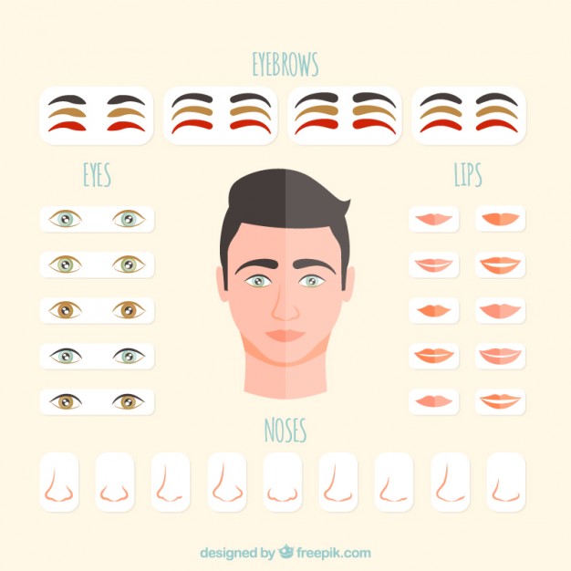 Customizable male face