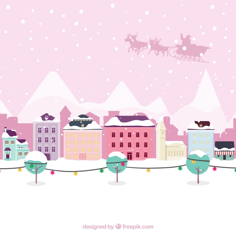 Cute christmas city background