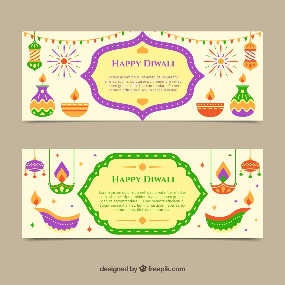 Cute diwali banners