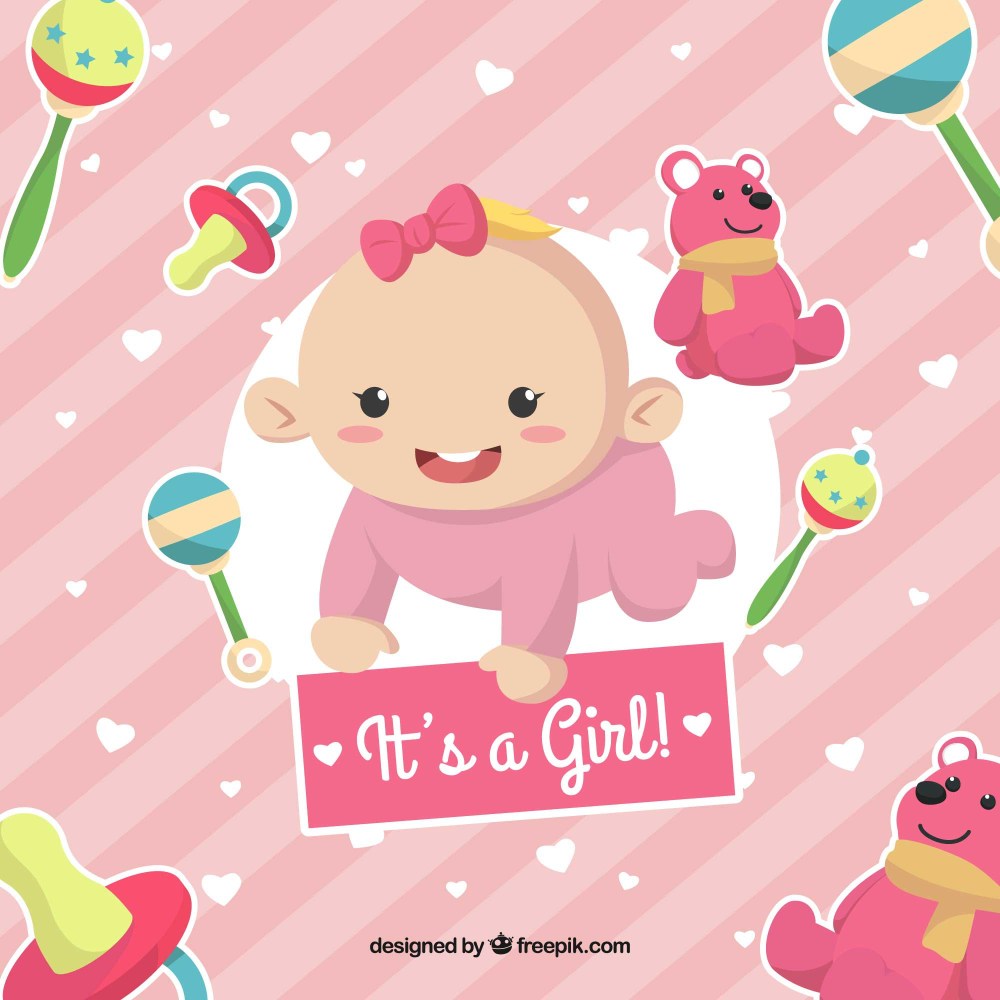 Cute pink its a girl background