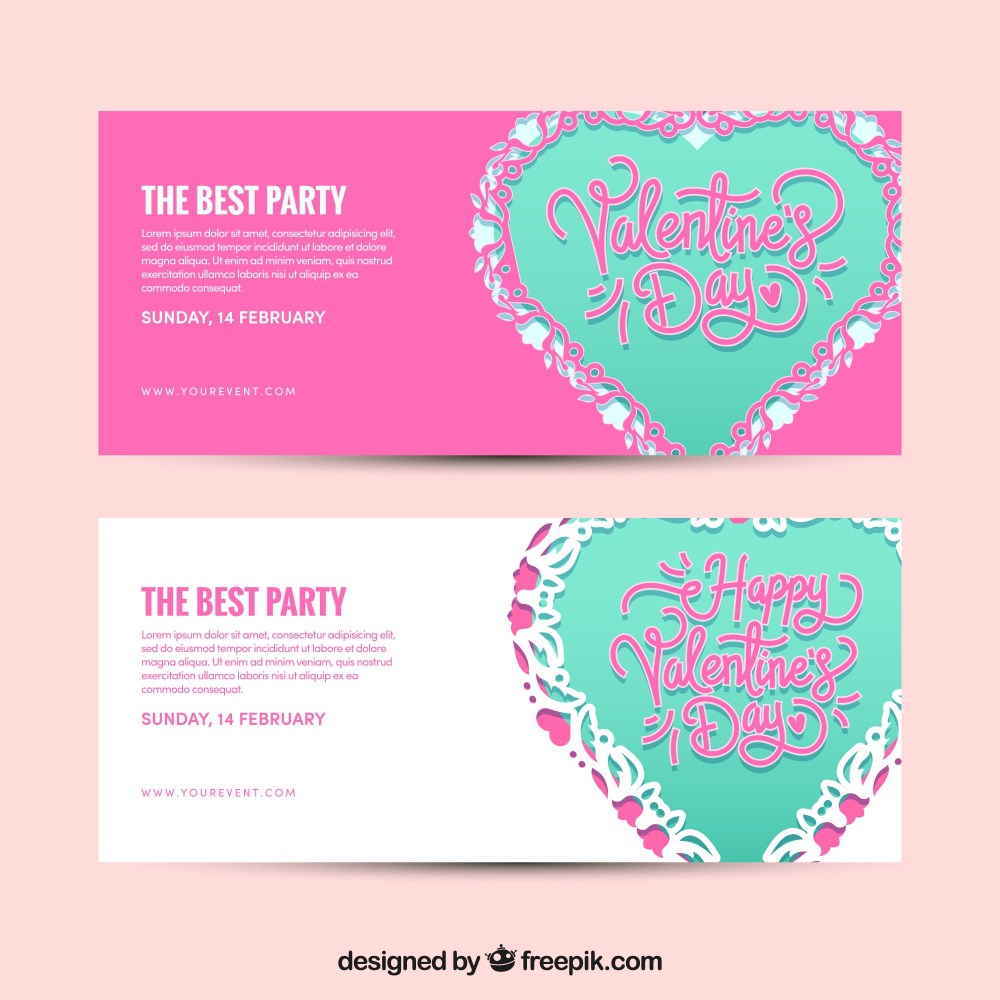 Cute valentine banners