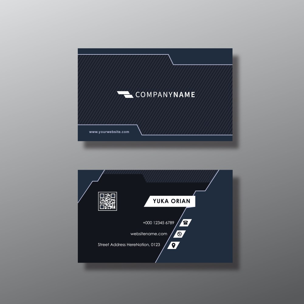 Dark blue business card design