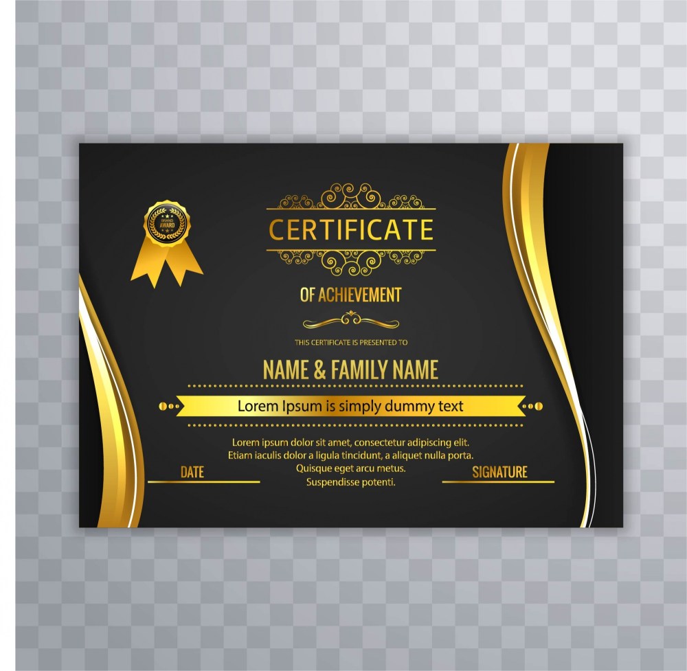 Dark luxury certificate template