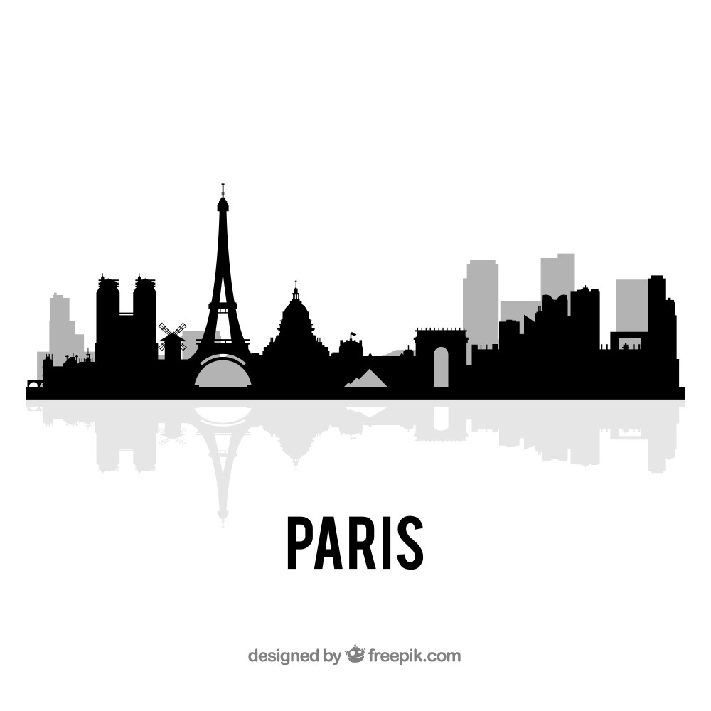 Dark skyline of paris