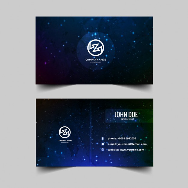 Dark with stars business card