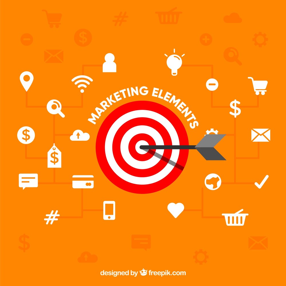 Darts background with marketing elements
