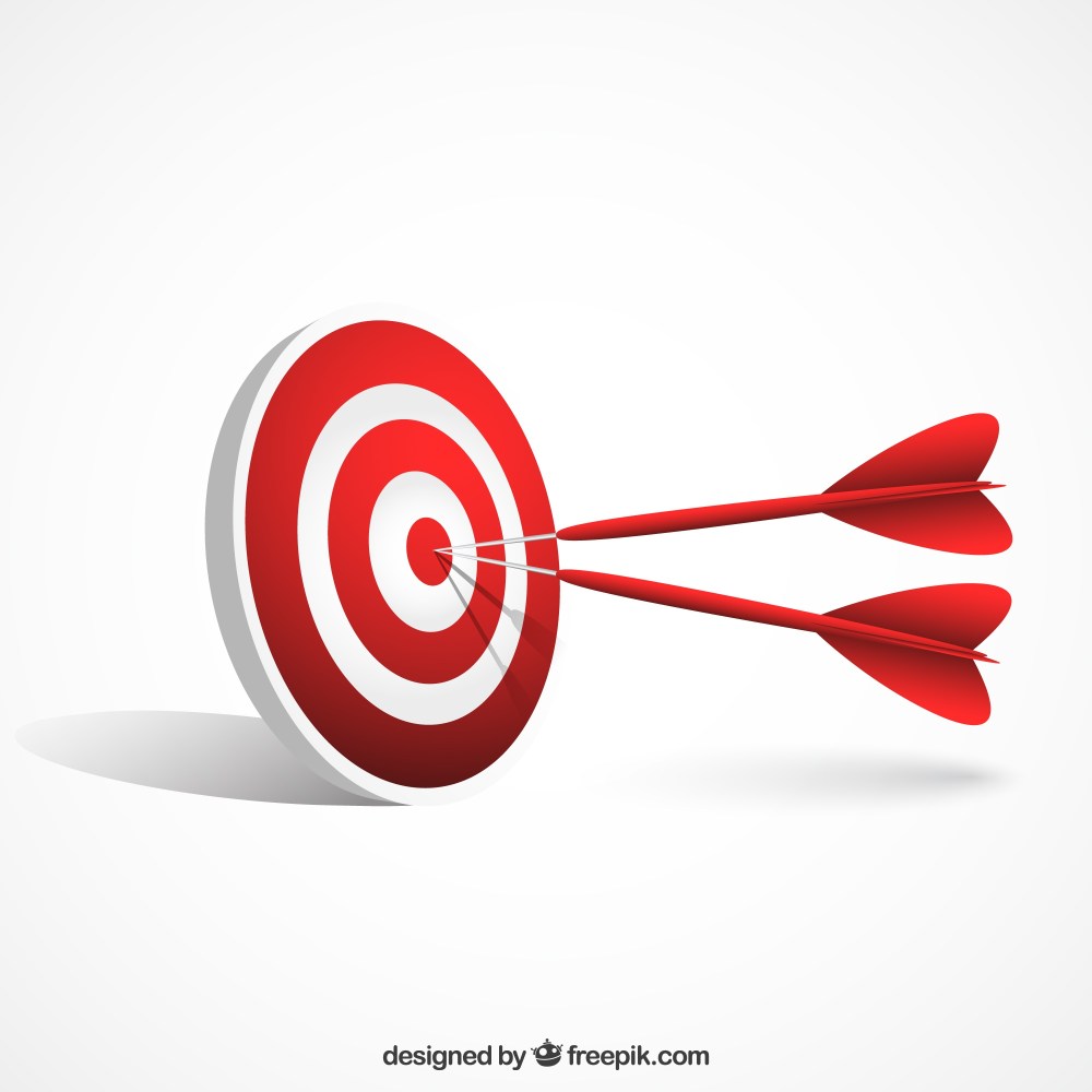 Darts hitting the target