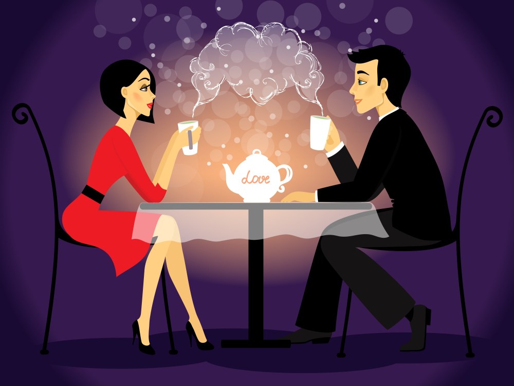Dating couple scene, love confession