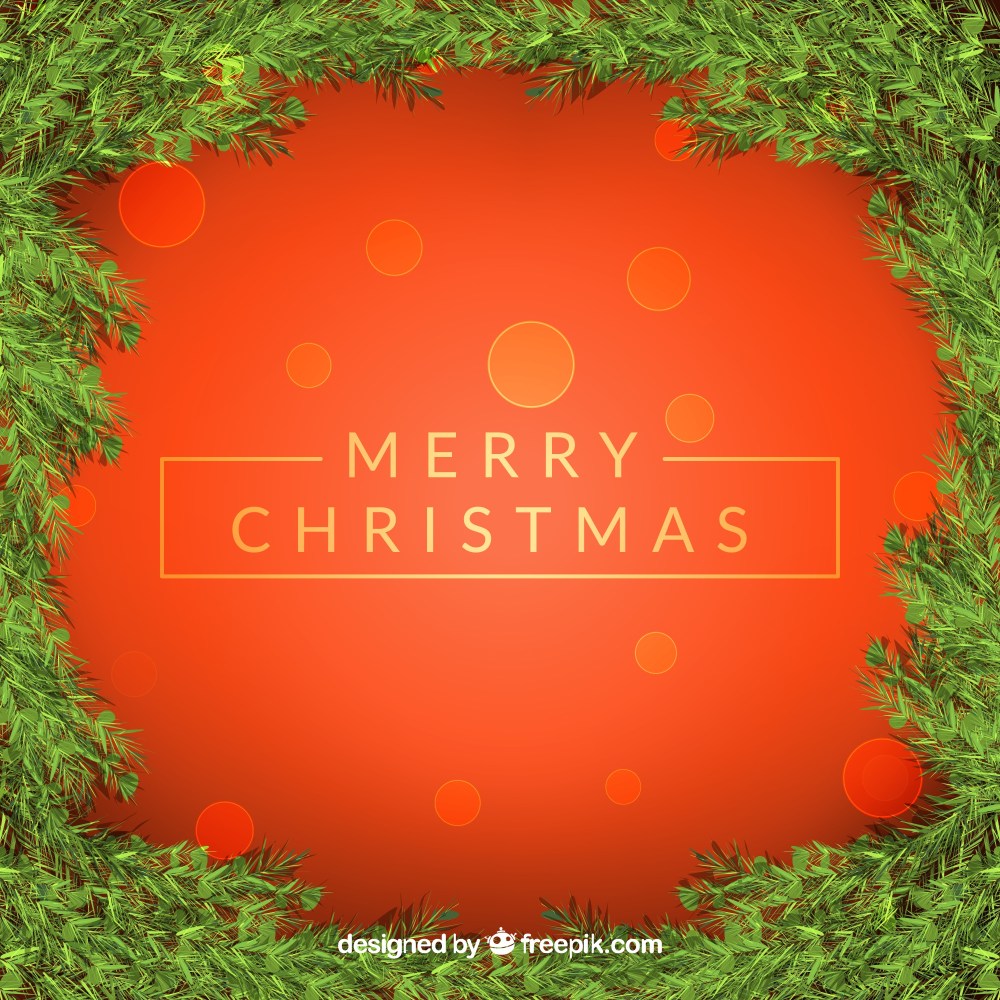 Decorative background of christmas branches 