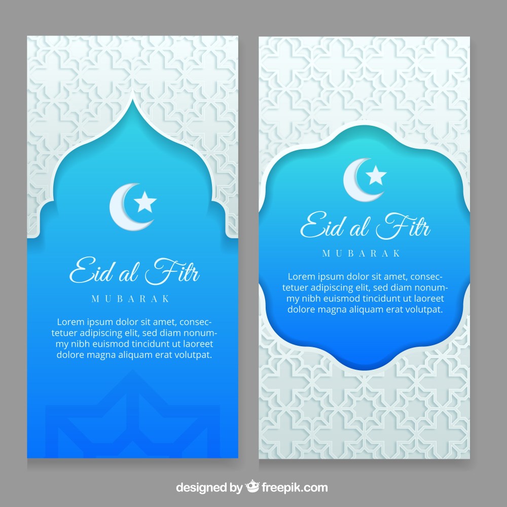 Decorative eid al fitr banners 
