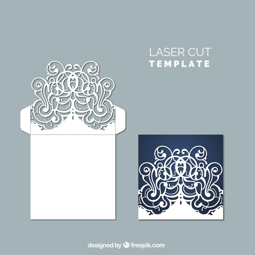 Decorative envelope with floral laser cut