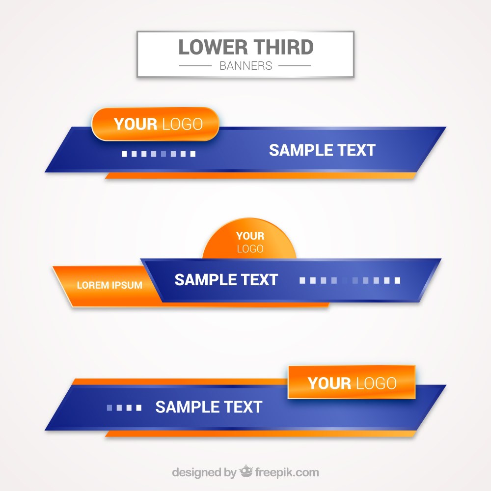 Decorative lower thirds with orange details