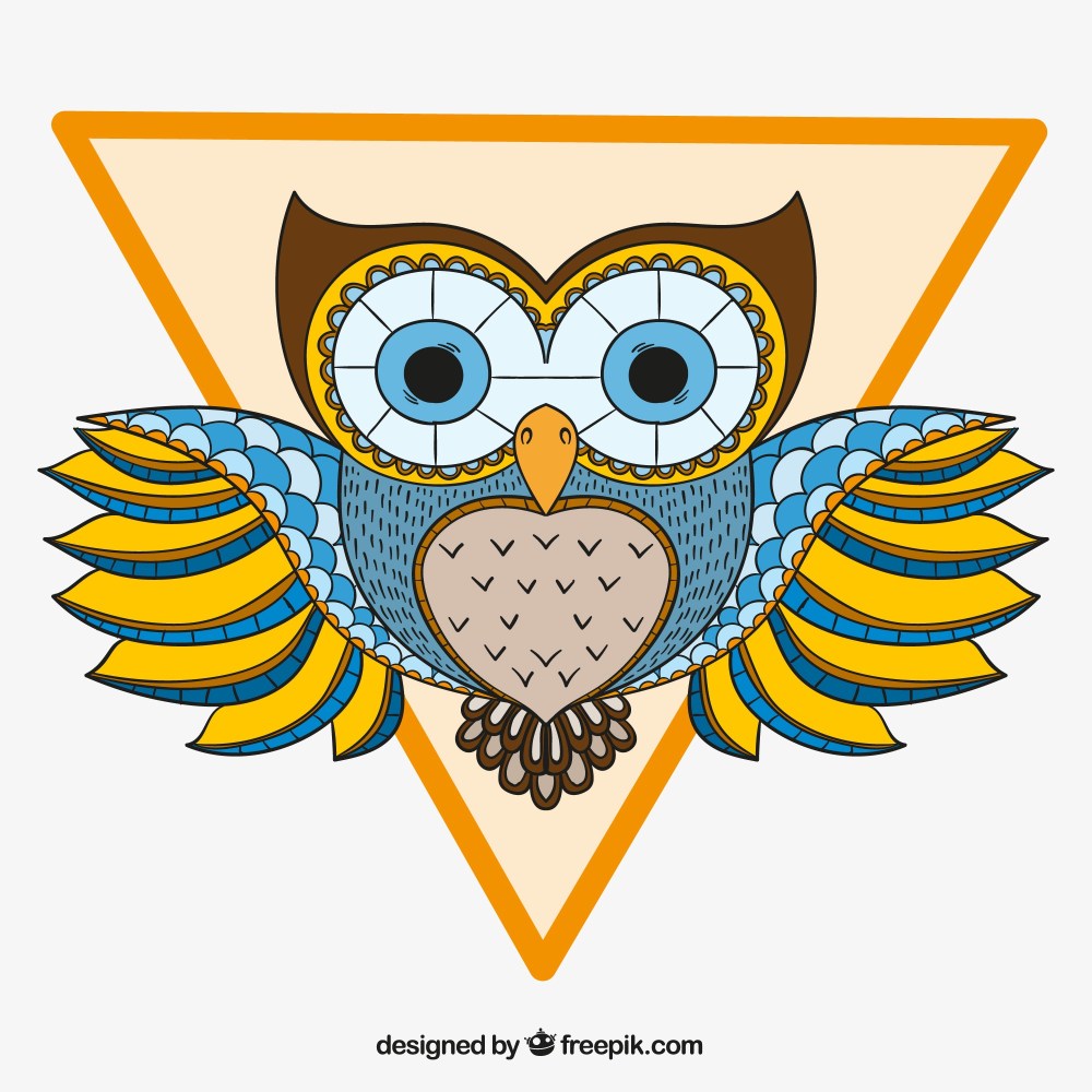 Decorative owl with triangle