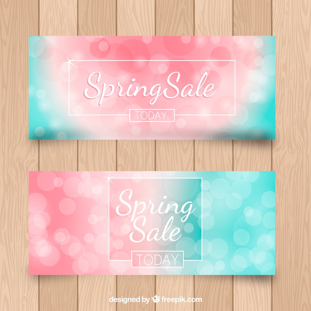 Defocused discount spring banners