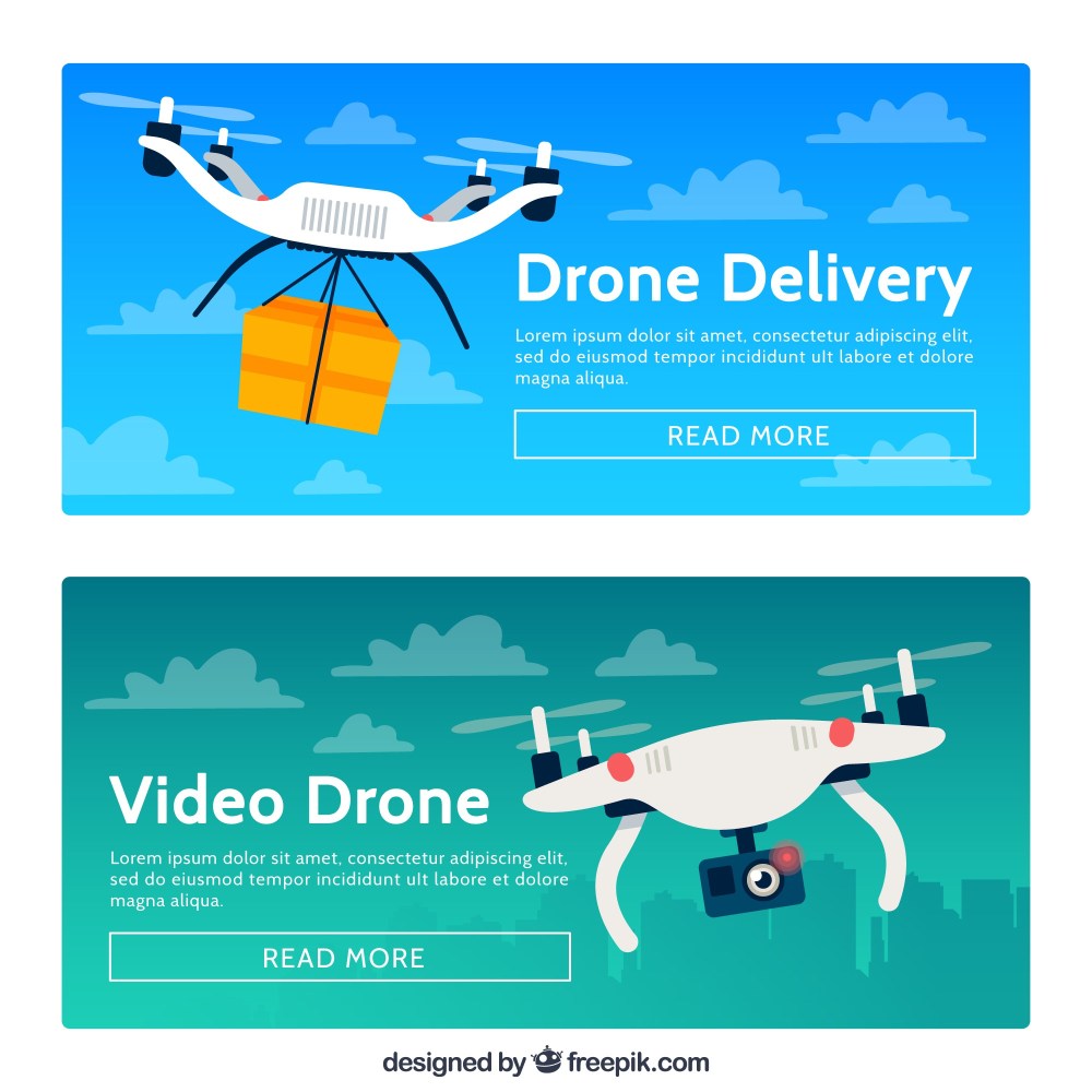 Delivery and video drone banners