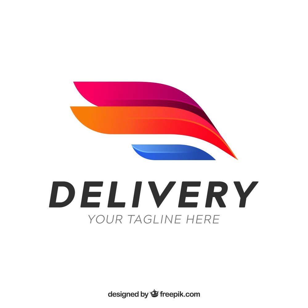 Delivery logo template with gradient effect